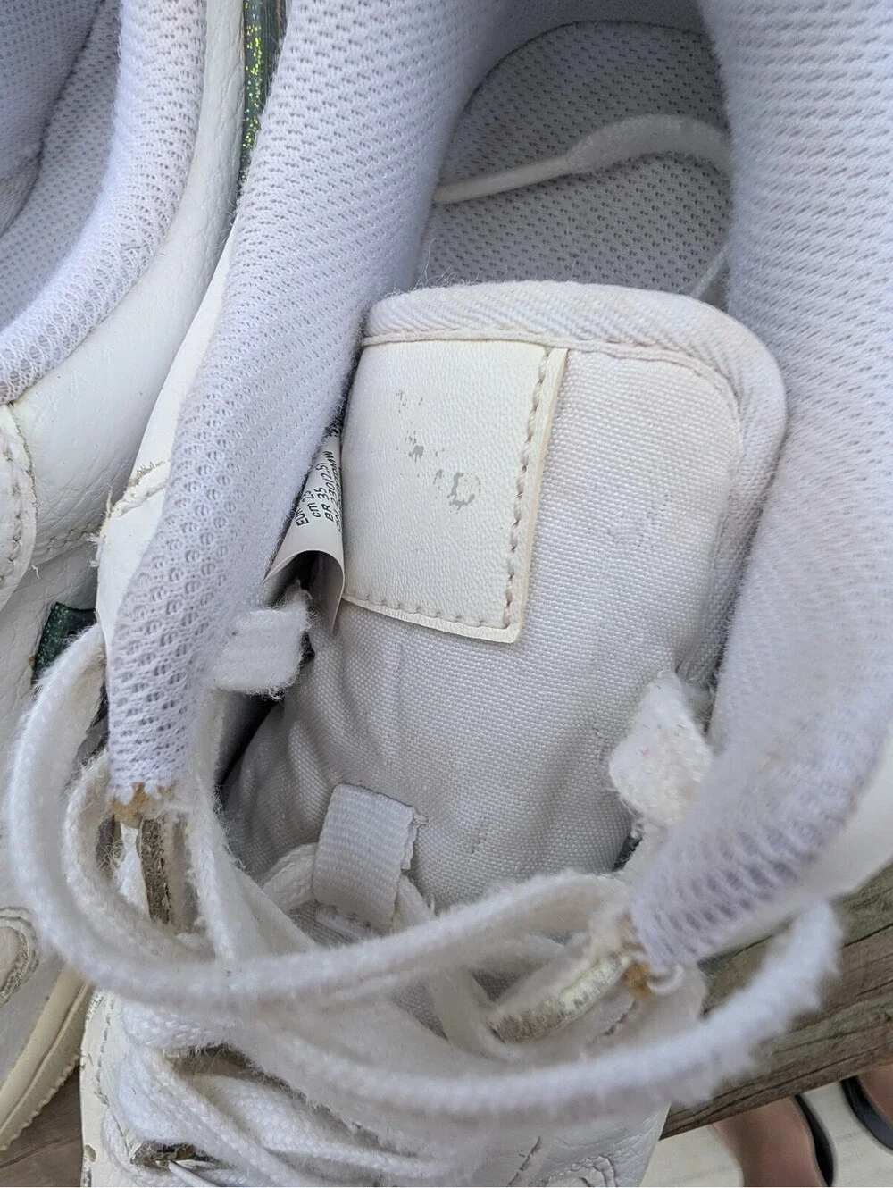 Nike Air Force 1 White Sneakers with Green Swoosh